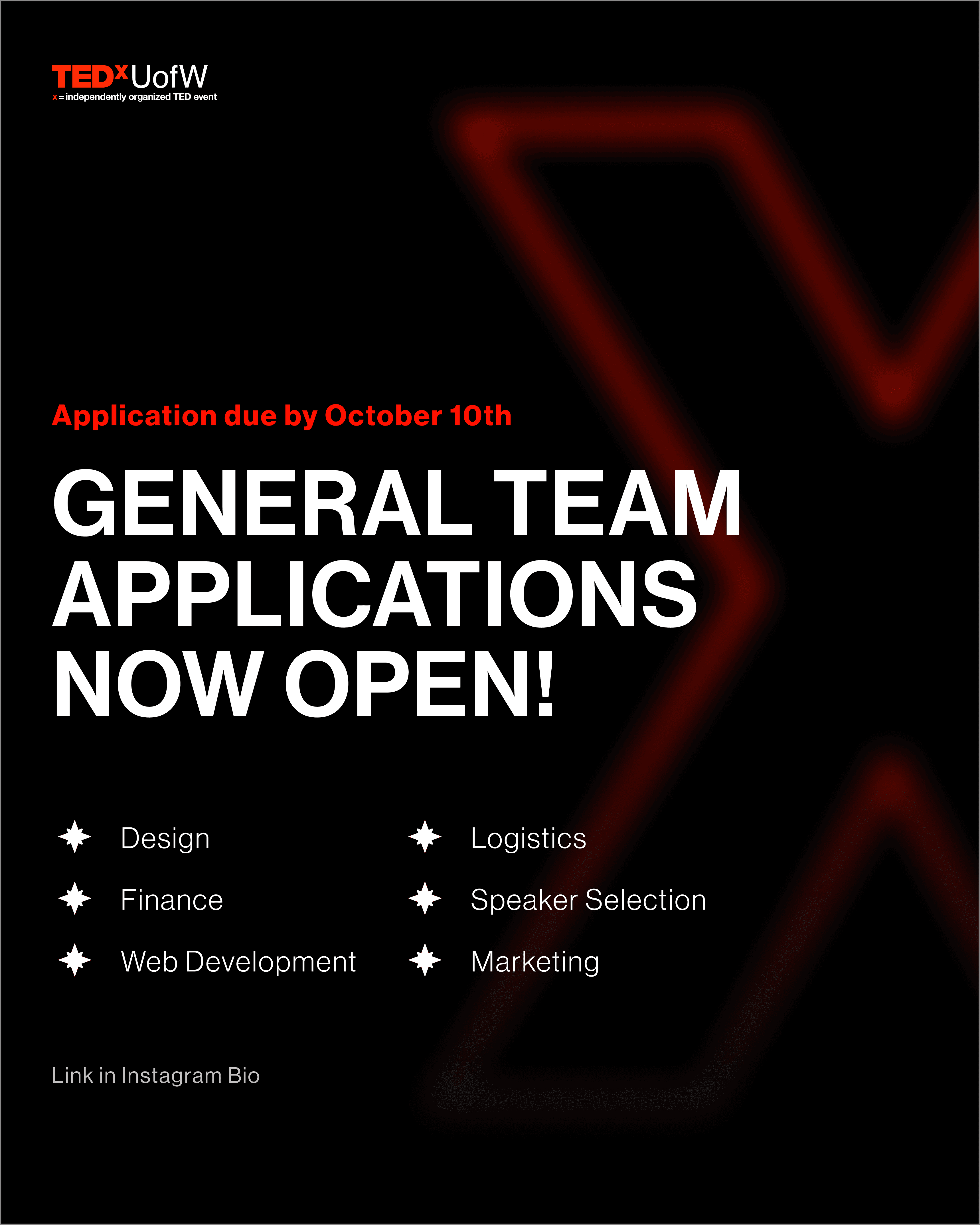 TEDxUofW social media flyer