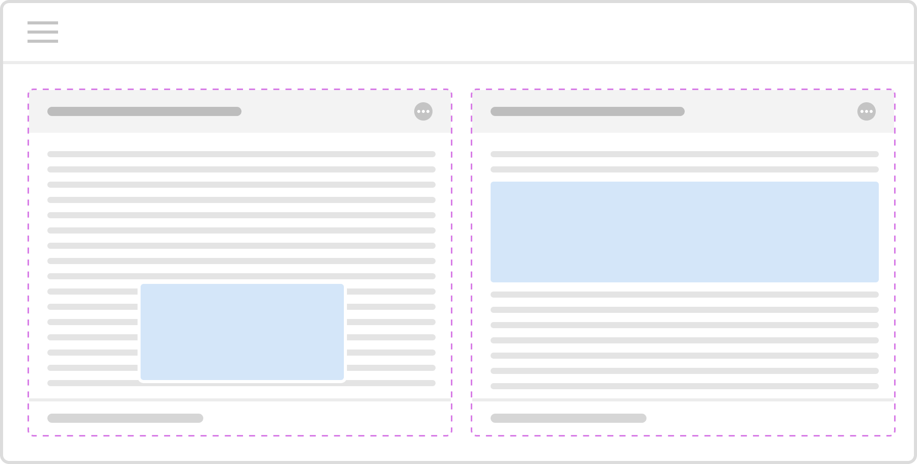 2 × 2 Grid layout wireframe
