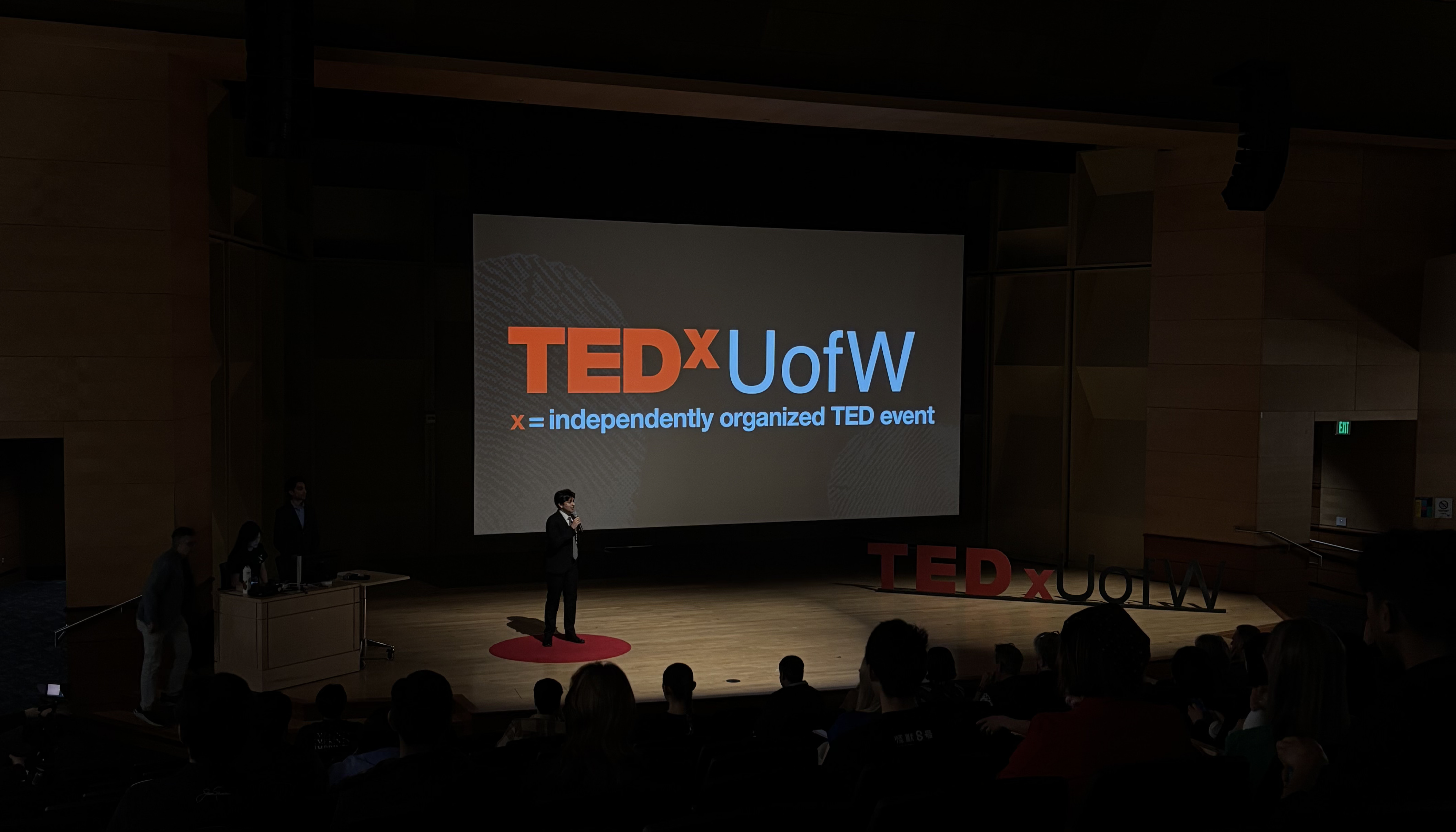 TEDxUofW conference audience in the auditorium